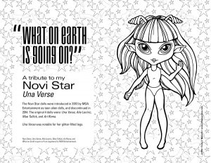 Novi Star paper doll in black lineart